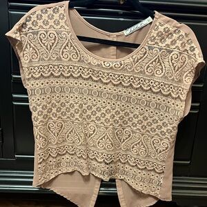 Brown/ dark tan blouse